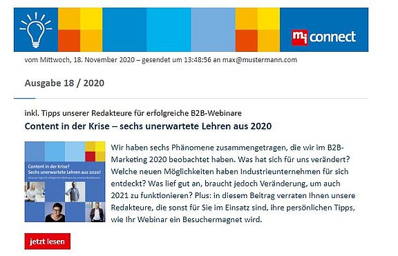 mi connect B2B Newsletter Beispiel: Teaserartikel mi connect B2B Newsletter Beispiel: Teaserartikel