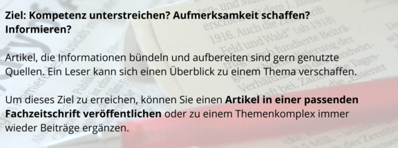 Ziel: Kompetenz unterstreichen